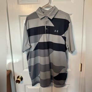 Under Armour Heat Gear Men's Polo Shirt in Gray and Black Sz XL EUC